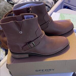 Sperry Chestnut Buckle Ankle Booties